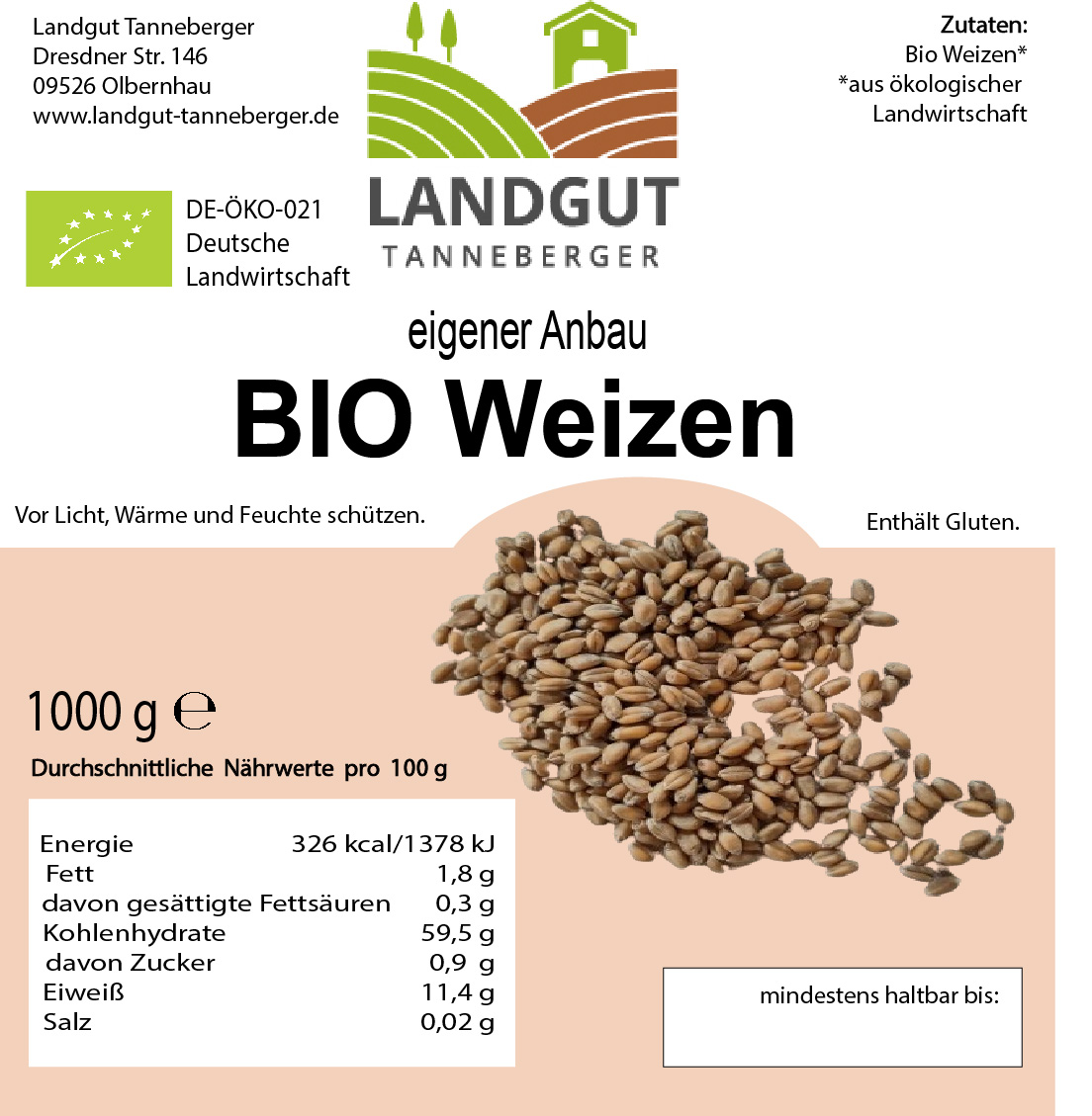 BIO Weizen ganzes Korn