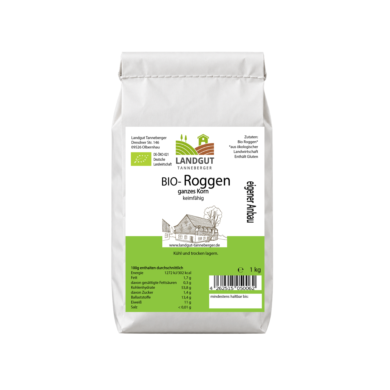 Bio Roggen ganzes Korn