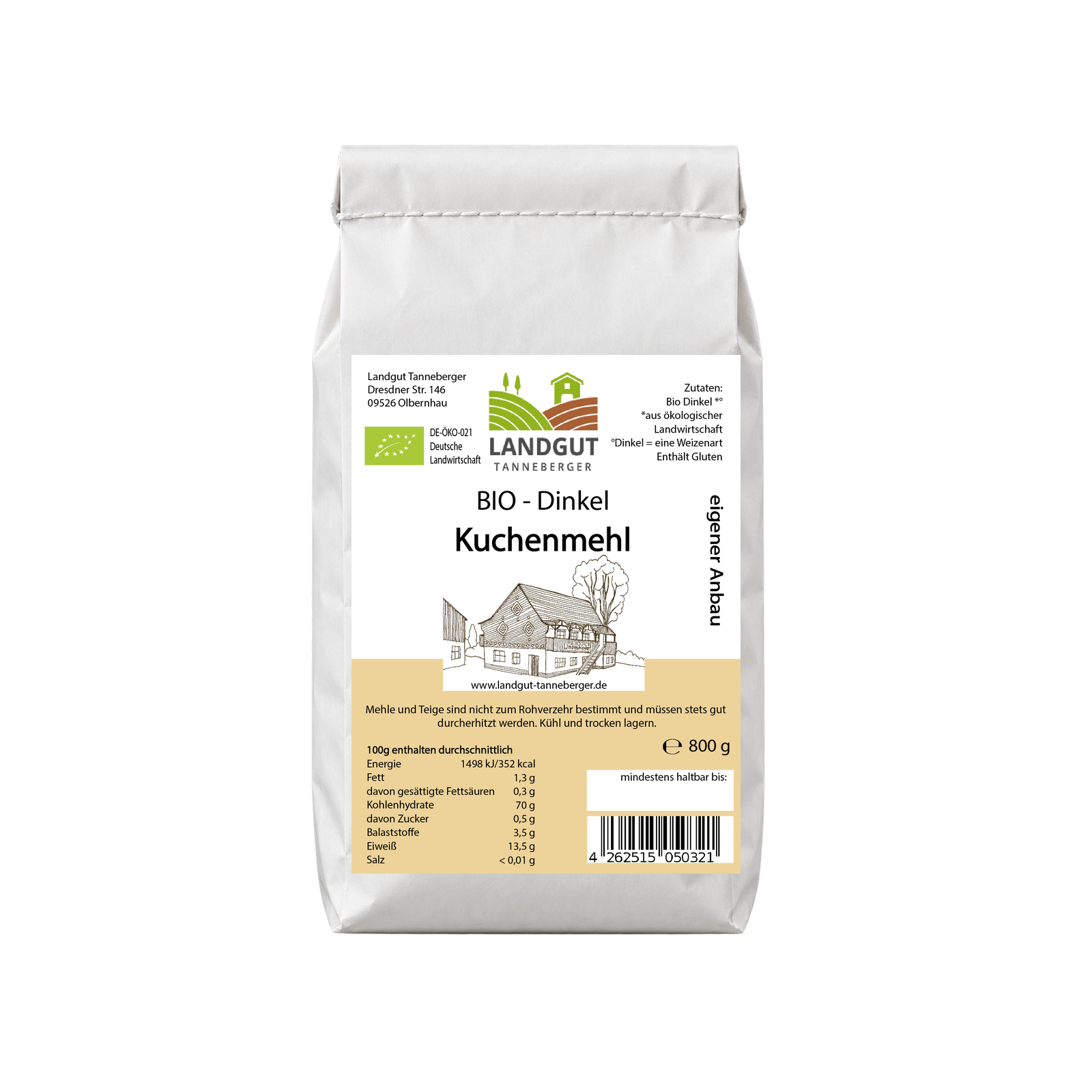 Dinkel Kuchenmehl 800 g