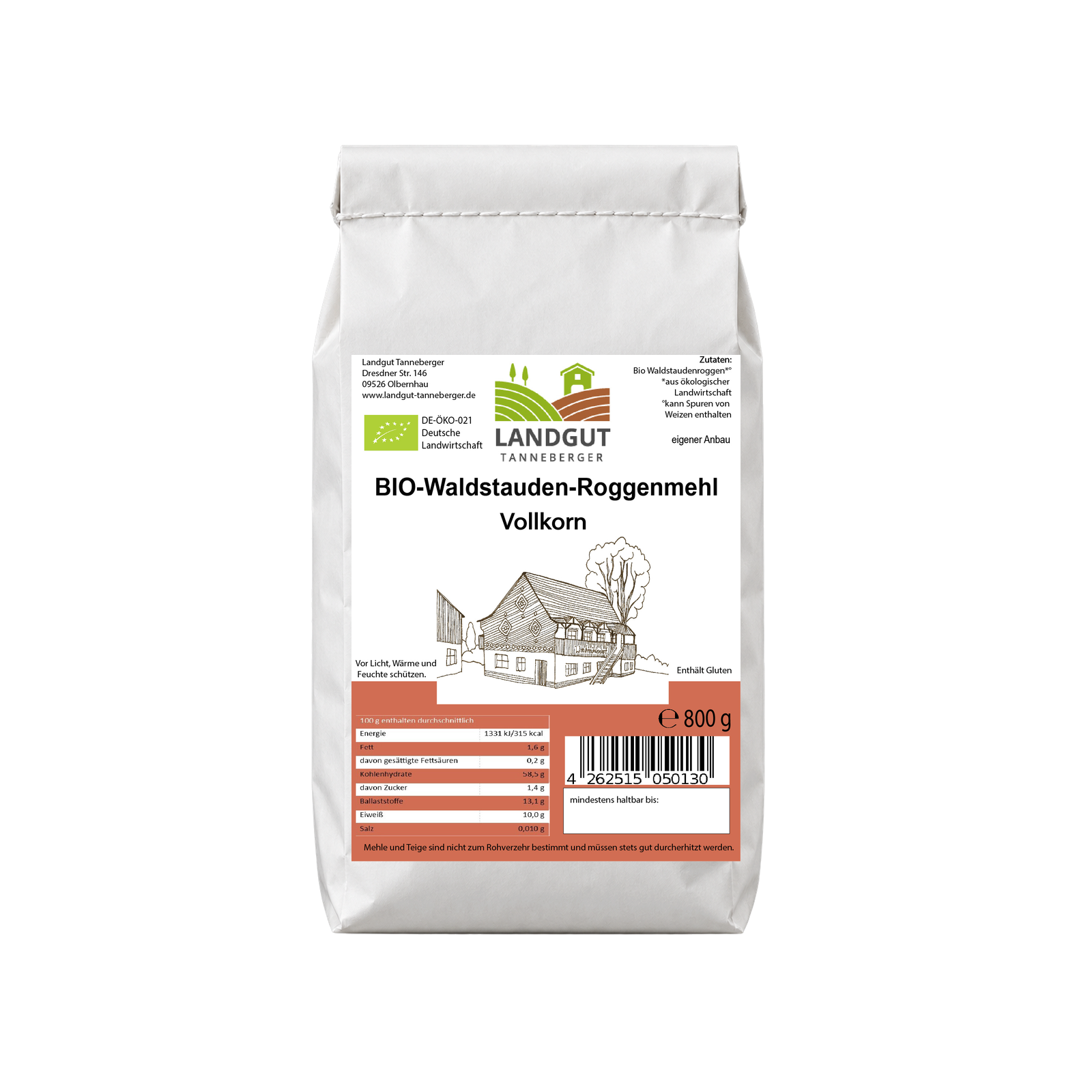 Waldstaudenroggen Vollkornmehl 800 g