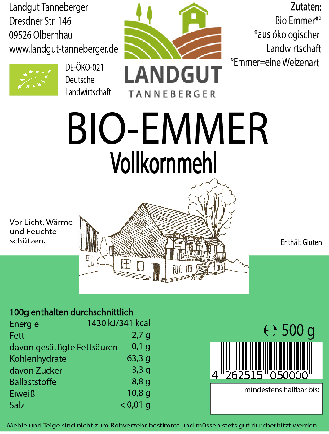 BIO Emmer Vollkornmehl 500 g