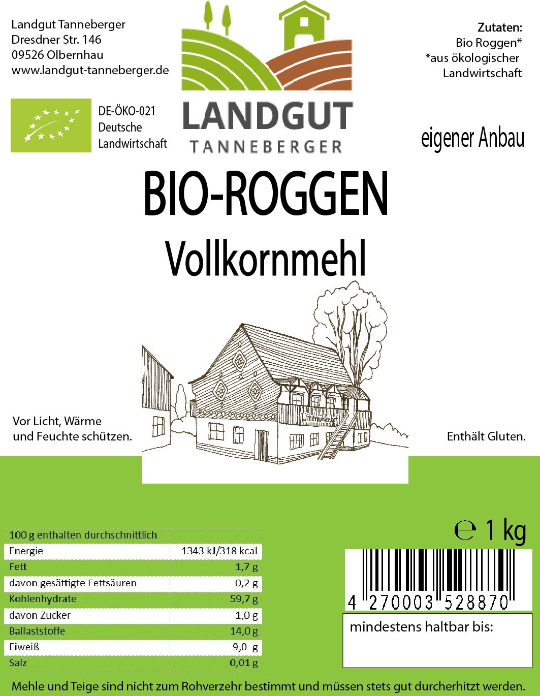 Roggen Vollkornmehl 1 kg