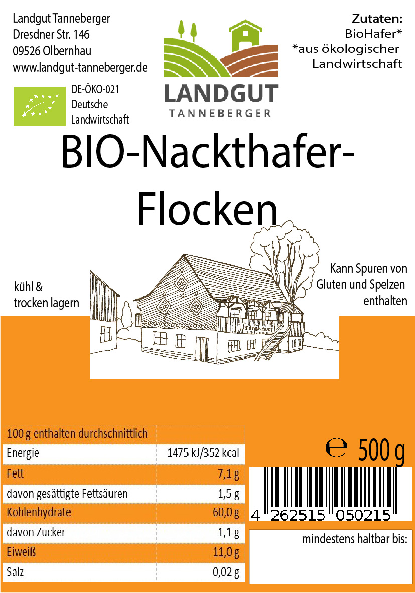 BIO Nackthafer-Flocken