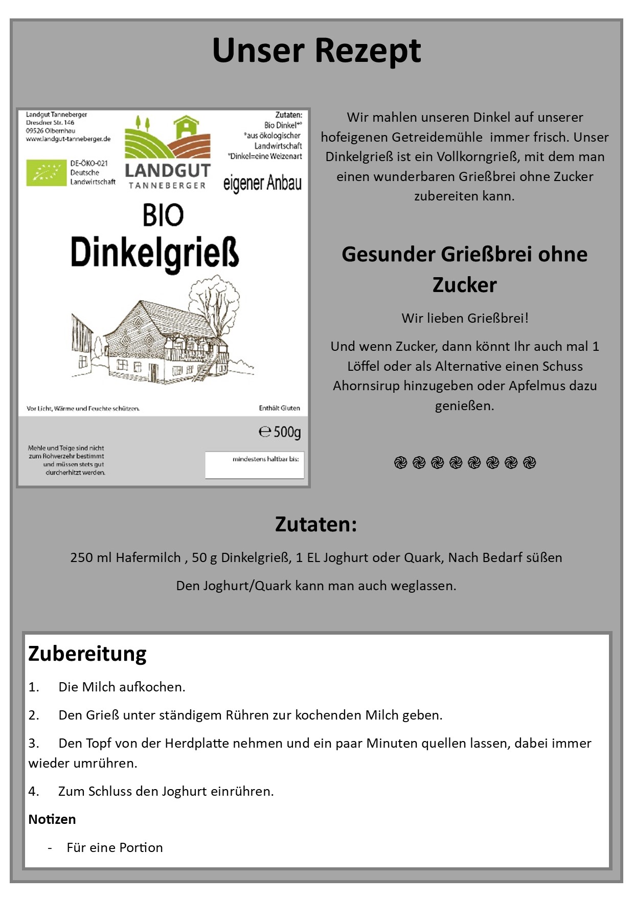 Dinkelgrieß 