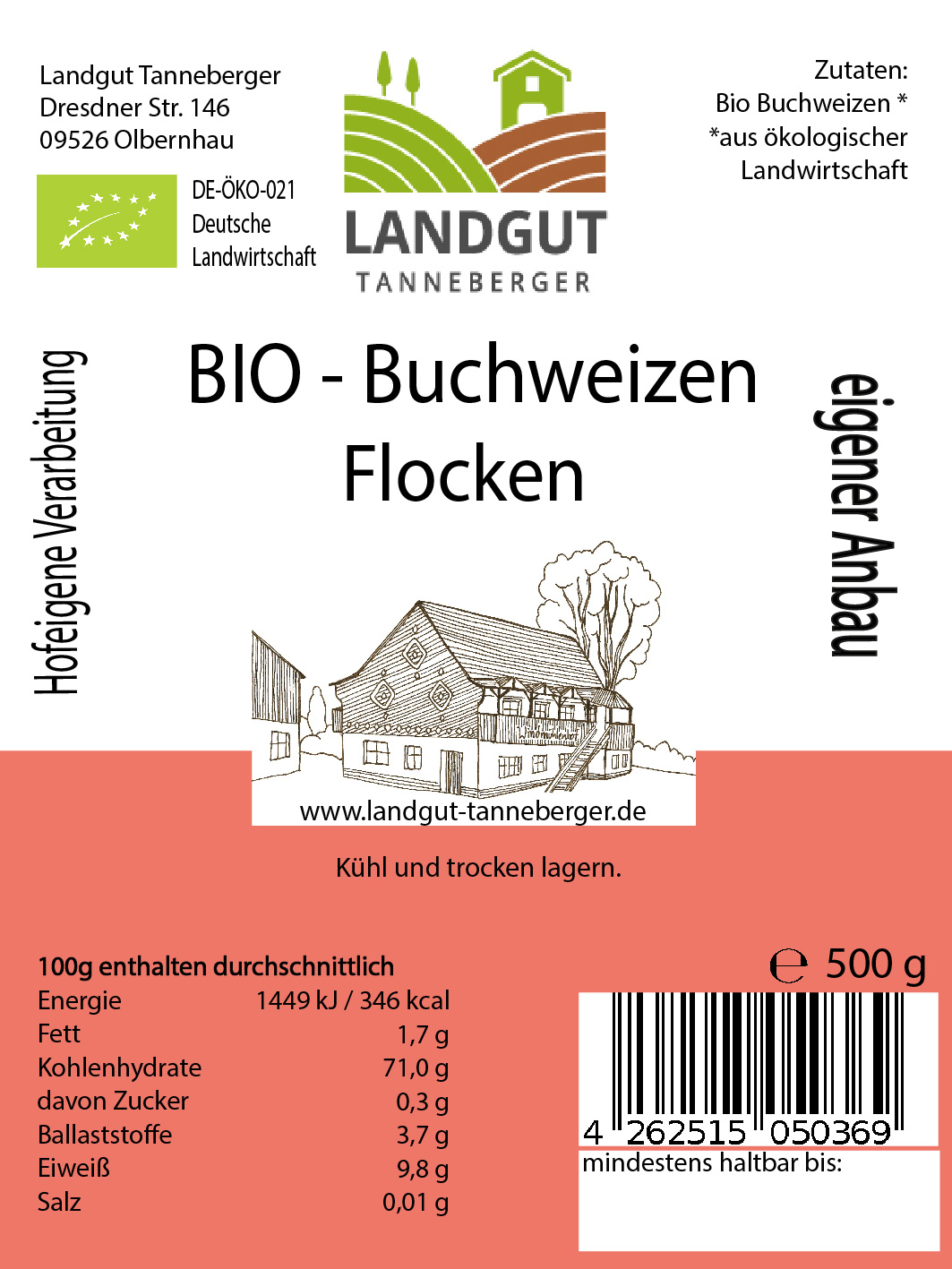 BIO-Buchweizen-Flocken 500 g