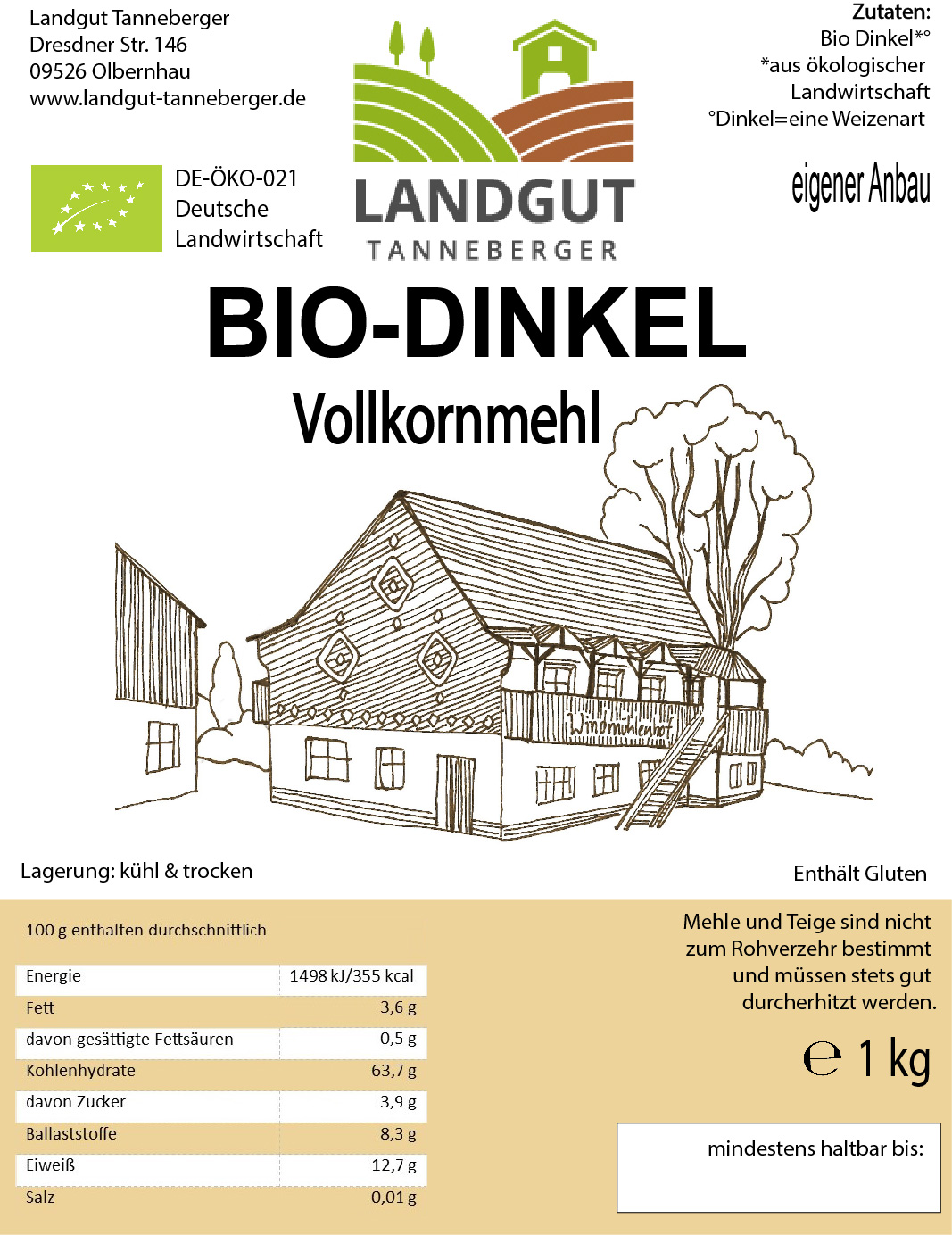 Dinkel Vollkornmehl 1 kg
