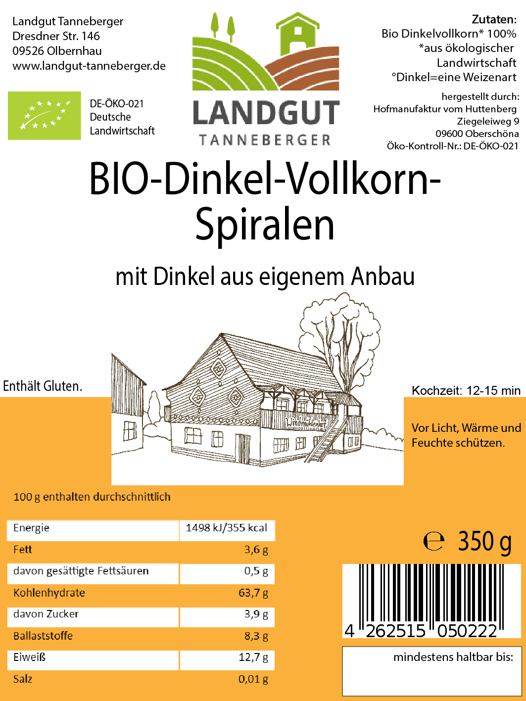 Dinkel Vollkorn Spiralen
